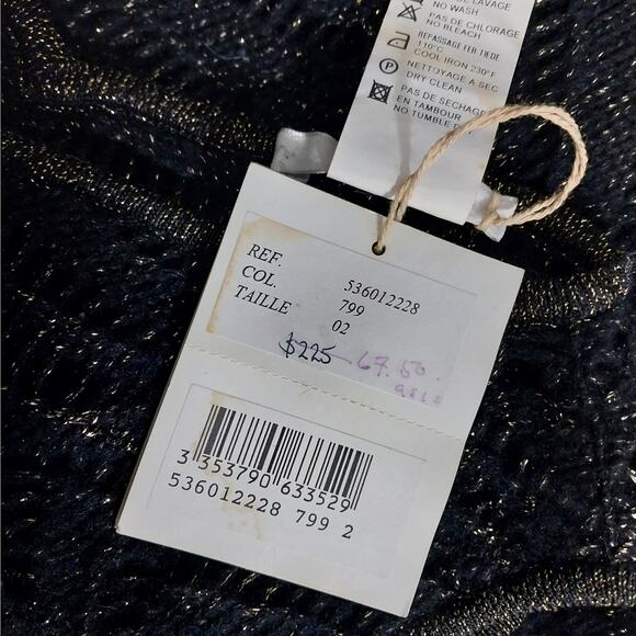 NWT@$225! RODIER! WOOL+! BLACK & GOLD METALLIC KNIT, SHEET SWEATER DRESS! SZ 8 - Picture 9 of 13